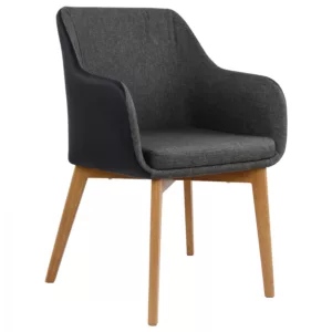 Изискано кресло Bristol 57x59x86 - Тъмно сиво и черно