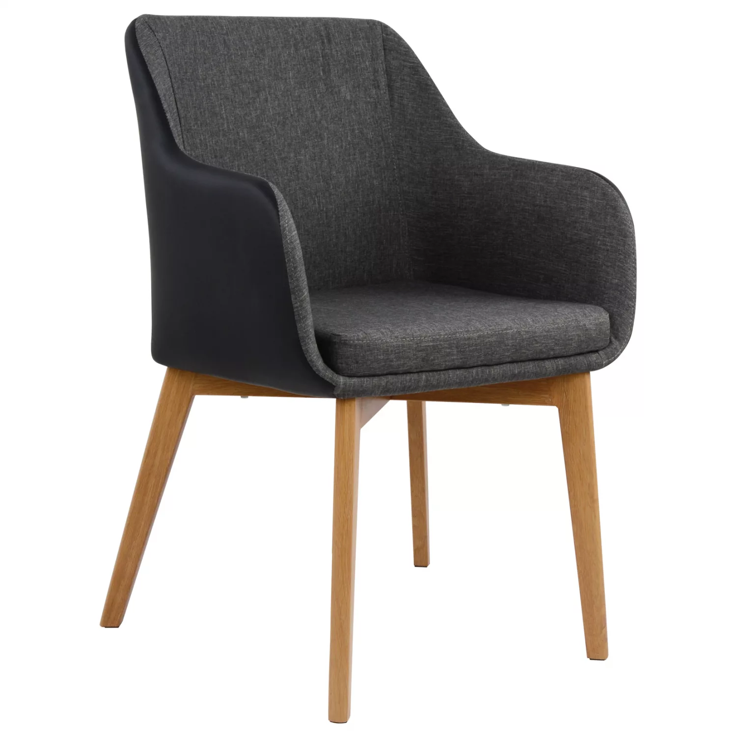 Изискано кресло Bristol 57x59x86 - Тъмно сиво и черно