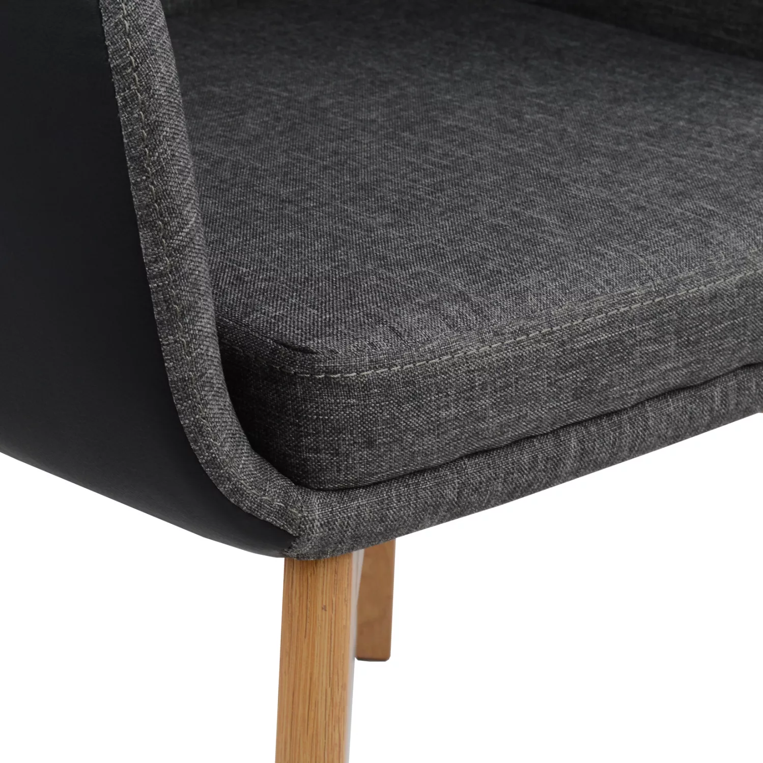 Изискано кресло Bristol 57x59x86 - Тъмно сиво и черно - Image 7