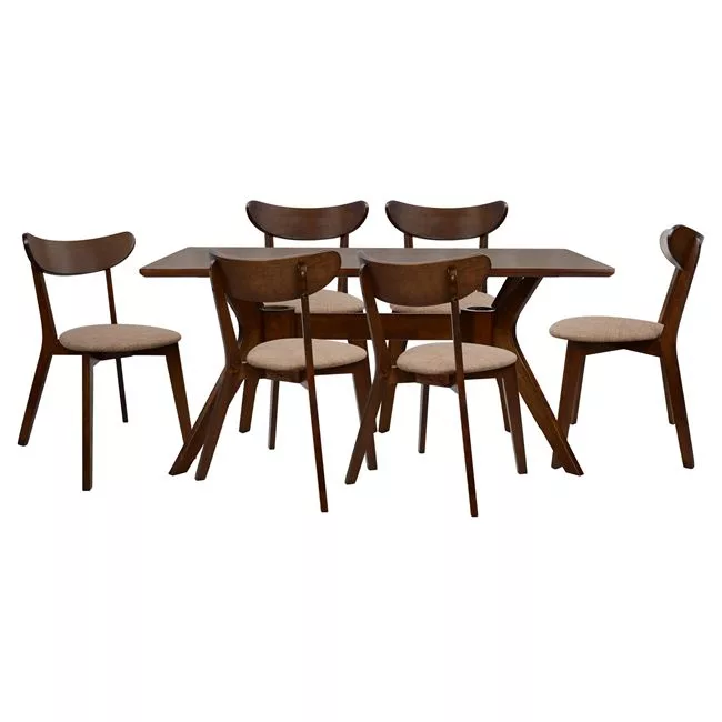 Комплект трапезна маса 7 части Walnut Table & Roselyn Chairs - Image 2