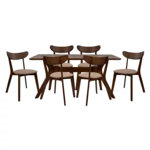 Комплект трапезна маса 7 части Walnut Table & Roselyn Chairs