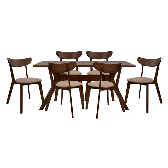 Комплект трапезна маса 7 части Walnut Table & Roselyn Chairs